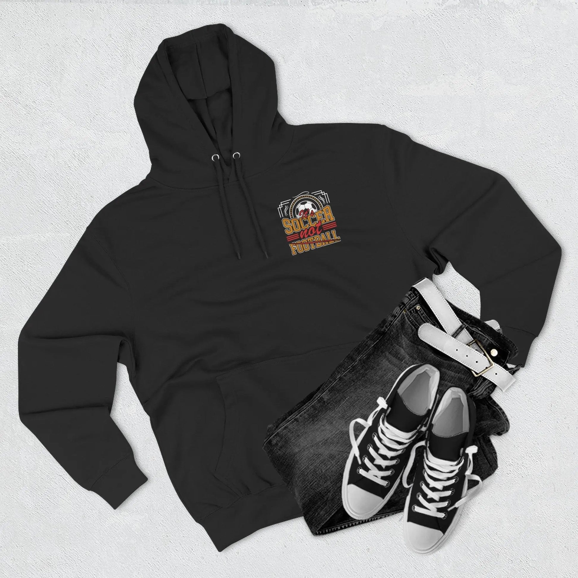 Soccer Not Football Hoodie — Retro Soccer Graphic Fleece Pullover - Merit Sell