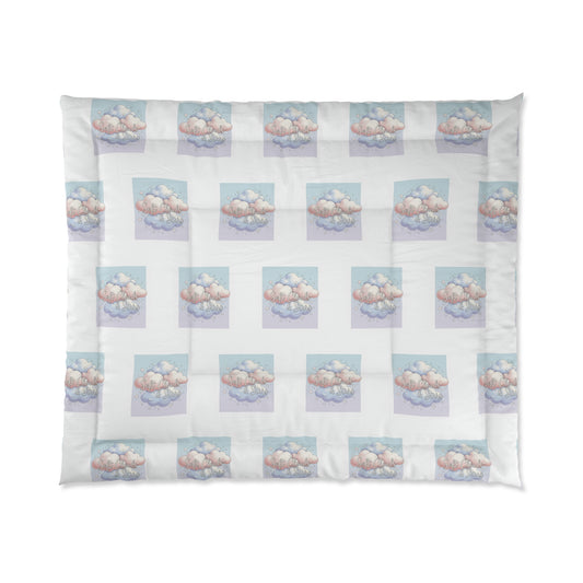 Dreamy Clouds Comforter — Pastel Sky Pattern Bedding Merit Sell
