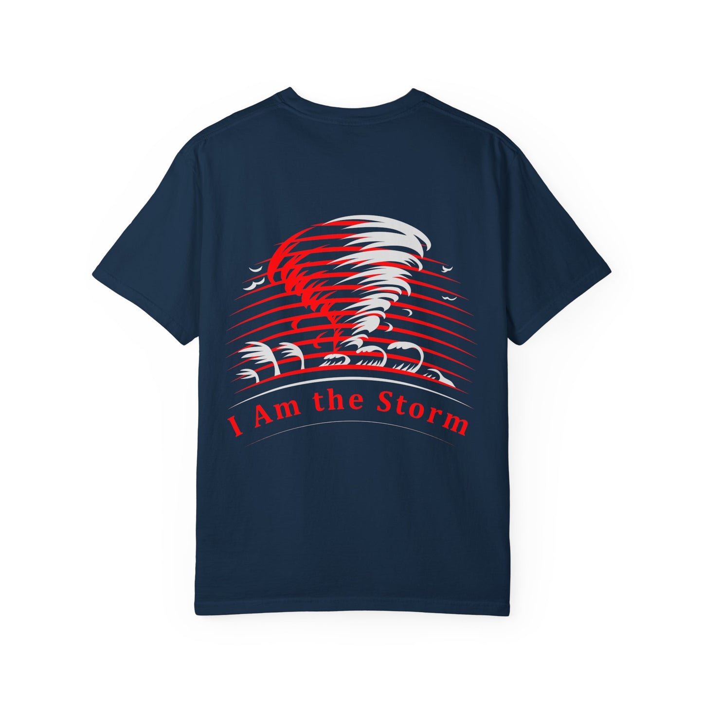 I Am the Storm T-Shirt — Bold Red Tornado Graphic Tee
