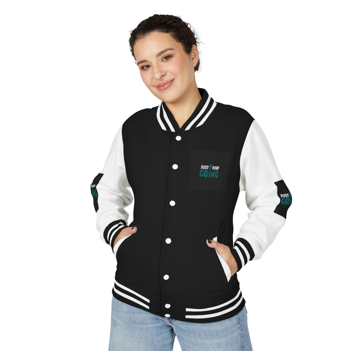 Letterman Jacket — "Just Keep Going" Motivational Varsity Jacket