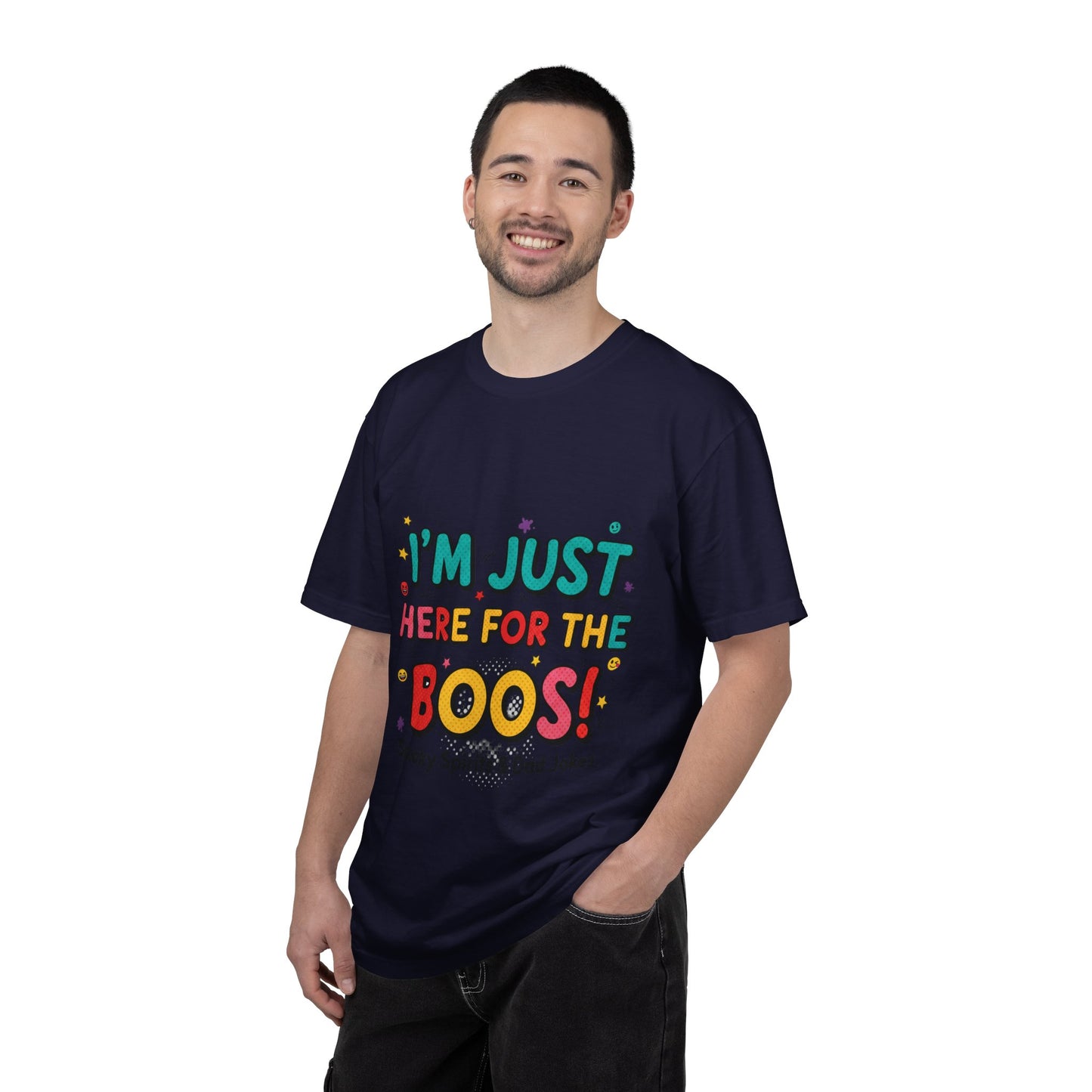 Halloween T-Shirt "I'm Just Here for the Boos!" — Funny Spooky Spirits & Dad Jokes Tee