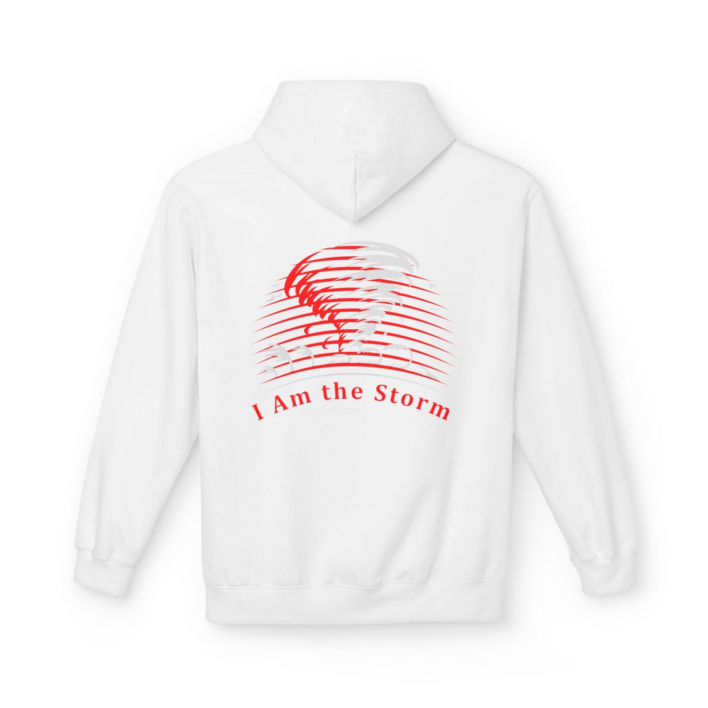 I Am the Storm Hoodie — Red Tornado Graphic Hoodie