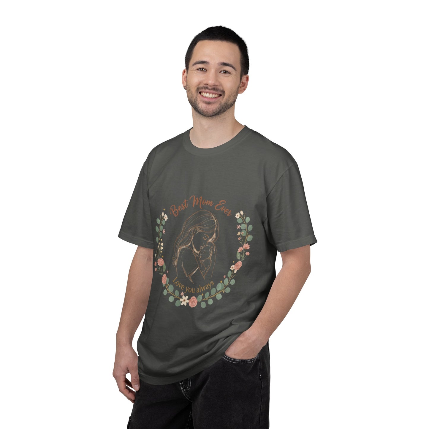 Mom & Baby T-Shirt — “Best Mom Ever, Love You Always” Floral Tee