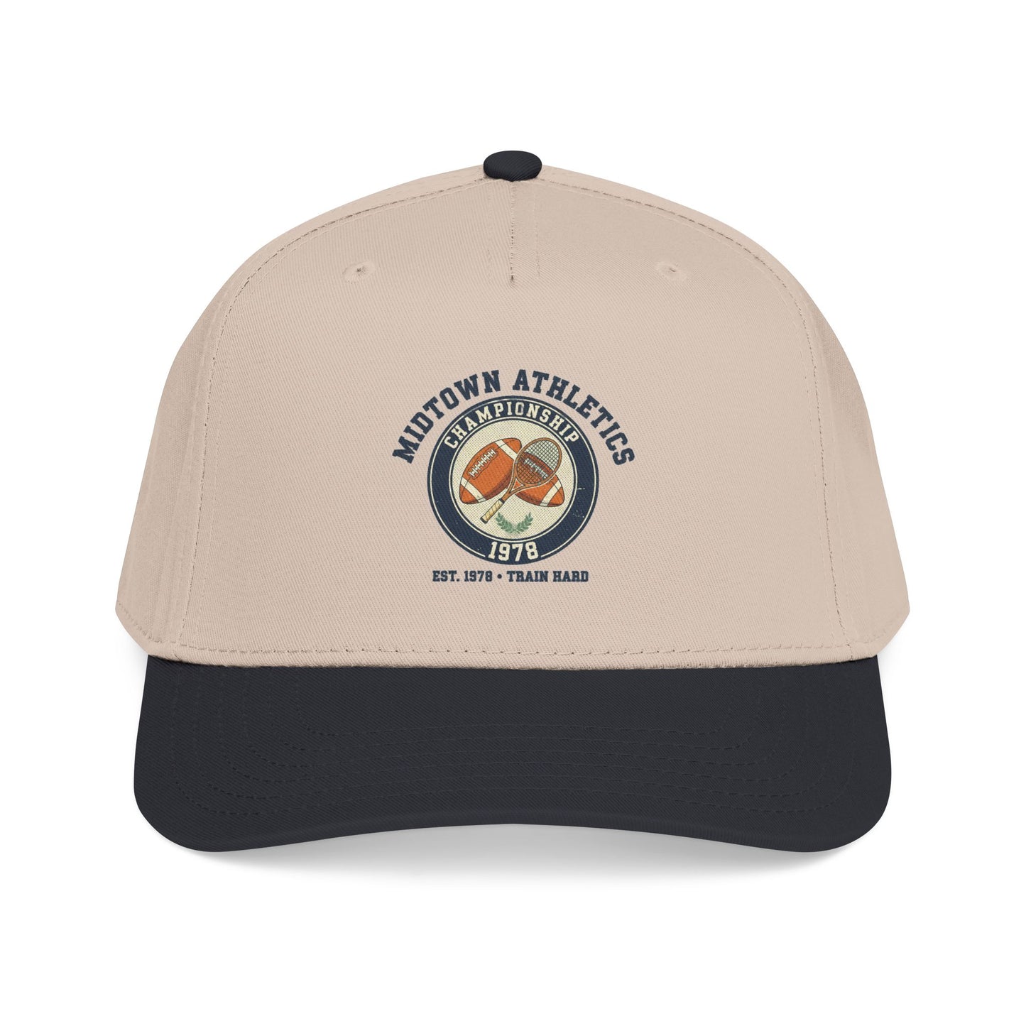 Mid Profile Baseball Cap — Midtown Athletics Vintage Basketball Logo Cap