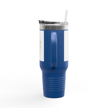 40oz Insulated Travel Mug – “The Last Sip Is As Good As The First” Floral Design