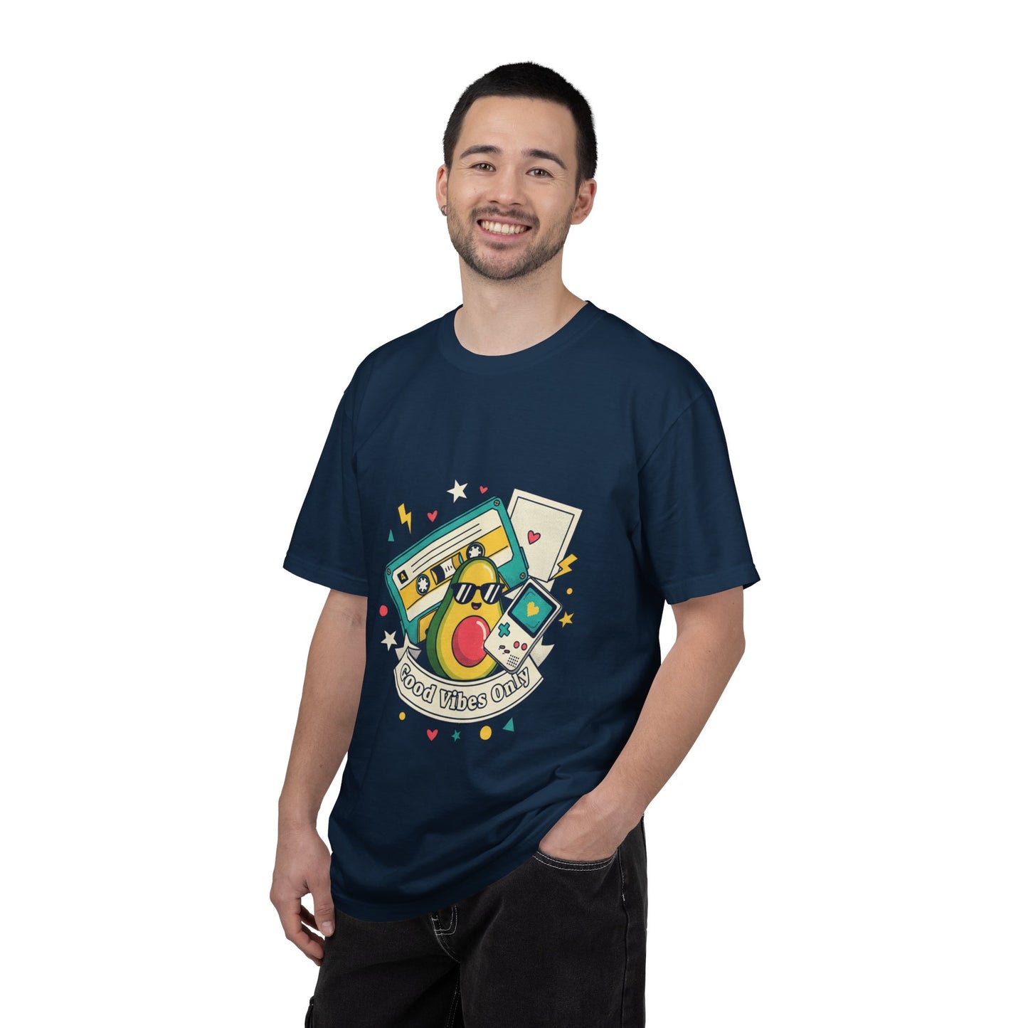 Good Vibes Only T-Shirt — Retro Cassette & Emojis Graphic Tee