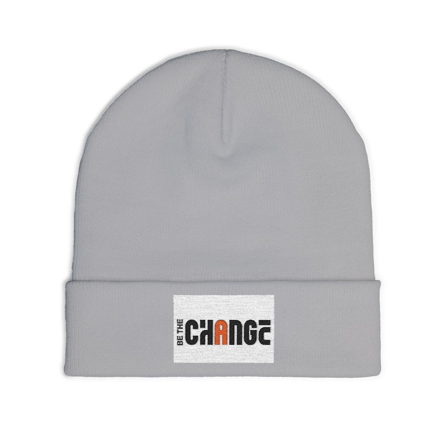 Embroidered 'Change' Knit Beanie — Minimalist Activist Winter Hat