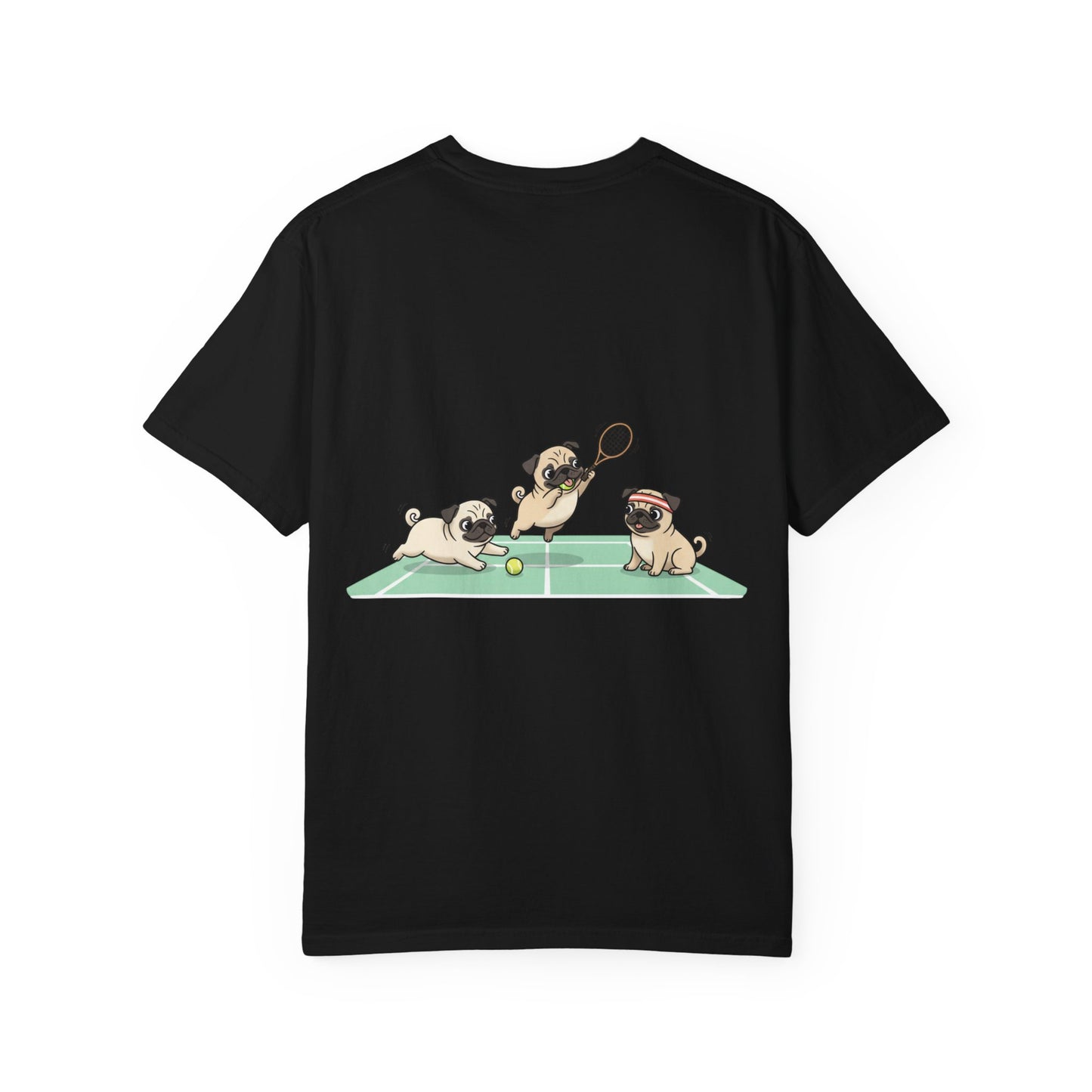 Pug Tennis T-Shirt — Cute Pugs Playing Tennis Graphic Tee