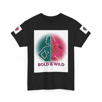 Bold & Wild Graphic Tee — Floral Silhouette Women’s Empowerment T-Shirt