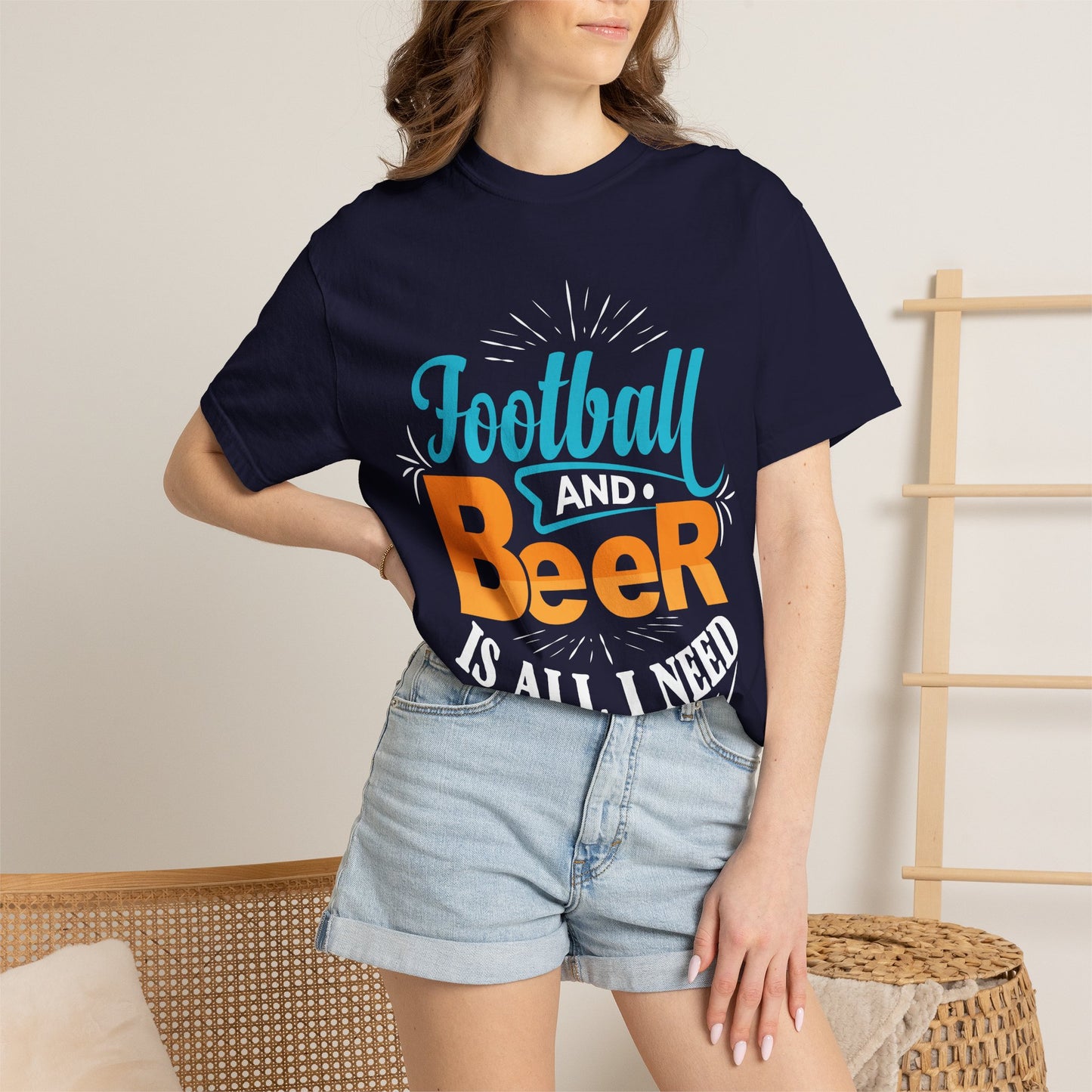 Football and Beer T-Shirt – "Football and Beer Is All I Need" Graphic Tee - Merit Sell