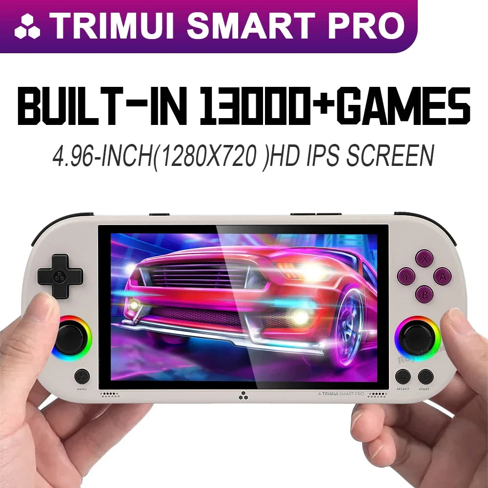 128G 256G Trimui Smart Pro Handheld Game Console 4.96''IPS Screen Linux System Joystick RGB Lighting Retro Video Game Player NEW - Merit Sell