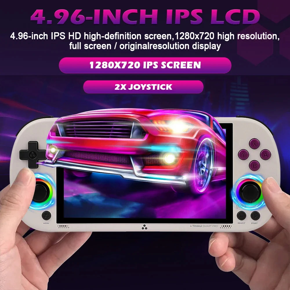 128G 256G Trimui Smart Pro Handheld Game Console 4.96''IPS Screen Linux System Joystick RGB Lighting Retro Video Game Player NEW - Merit Sell