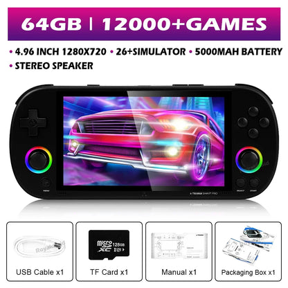 128G 256G Trimui Smart Pro Handheld Game Console 4.96''IPS Screen Linux System Joystick RGB Lighting Retro Video Game Player NEW - Merit Sell