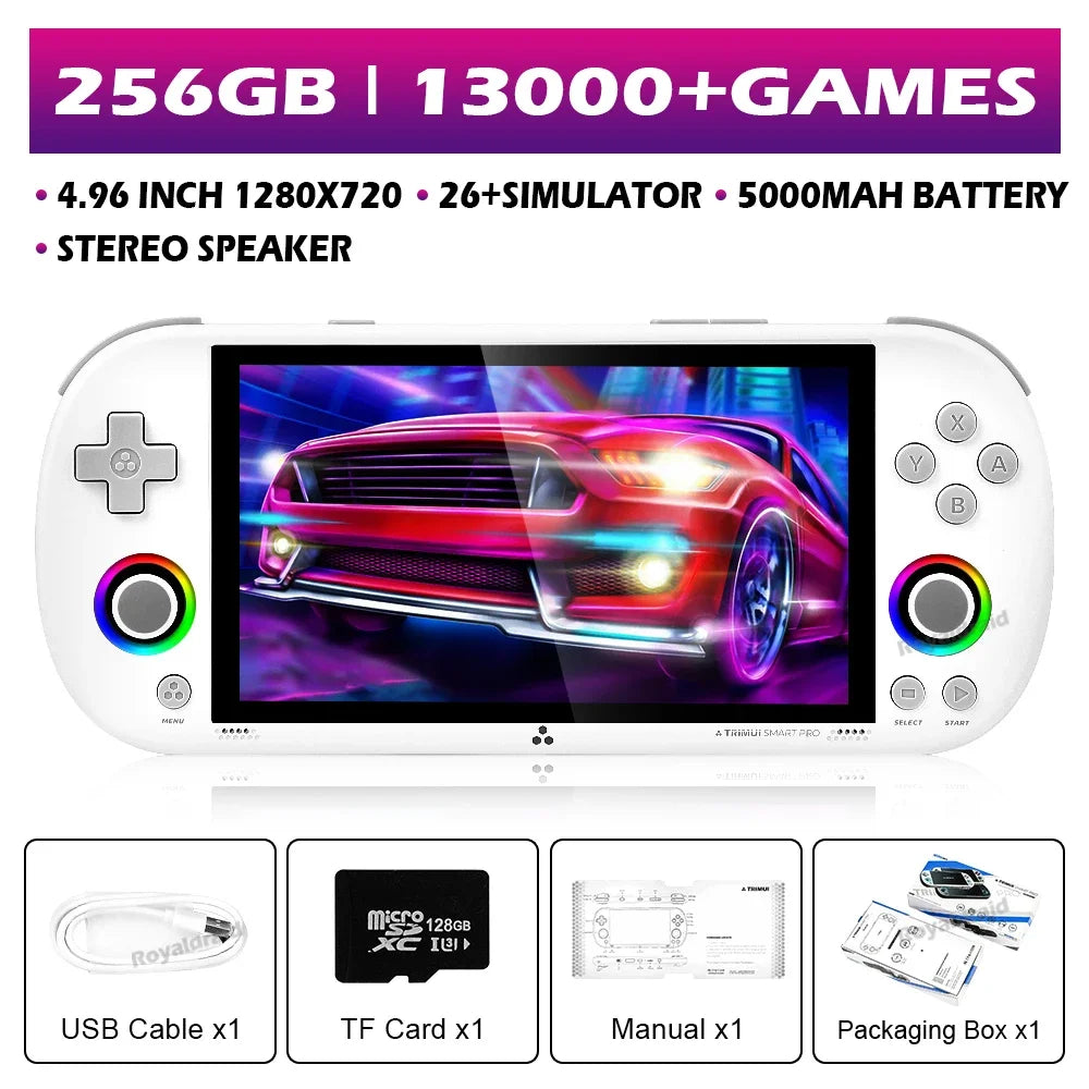 128G 256G Trimui Smart Pro Handheld Game Console 4.96''IPS Screen Linux System Joystick RGB Lighting Retro Video Game Player NEW - Merit Sell