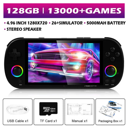 128G 256G Trimui Smart Pro Handheld Game Console 4.96''IPS Screen Linux System Joystick RGB Lighting Retro Video Game Player NEW - Merit Sell