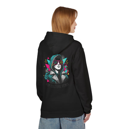 Pop Culture Remix Hoodie - Retro Neon Graphic Pullover