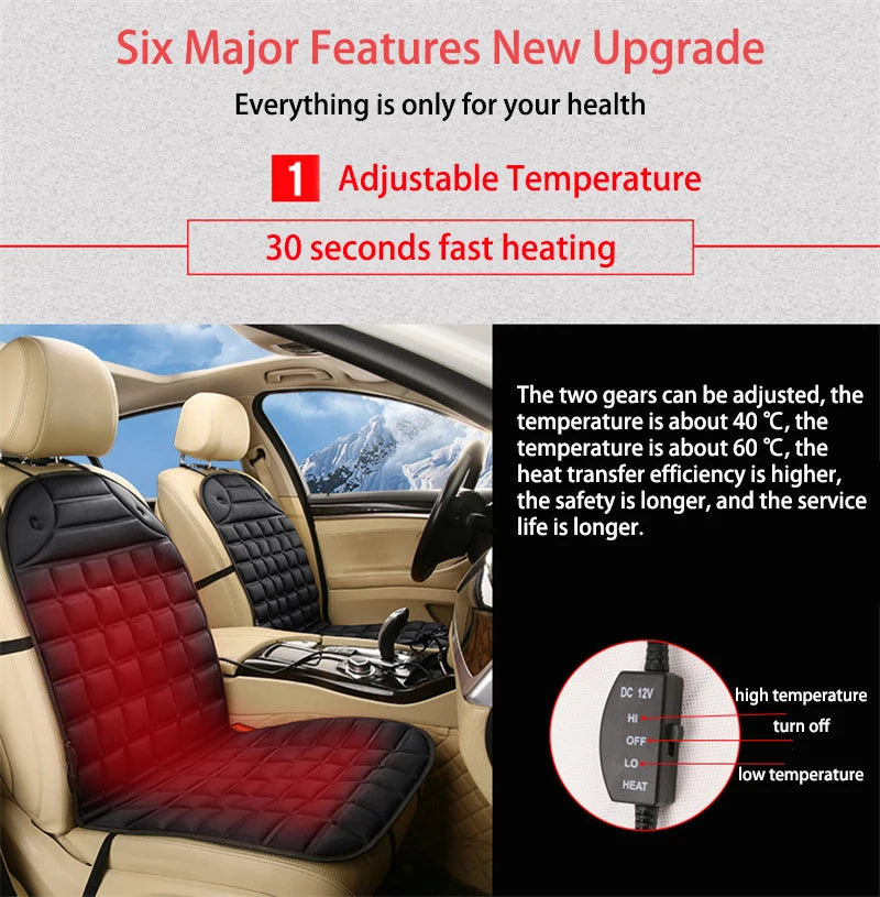 12V Car Heated Seats Winter Seat Heater Car Seat Heating Cushion Covers Car Electric Heated Seat Car Styling Winter Pad Cushions - Merit Sell