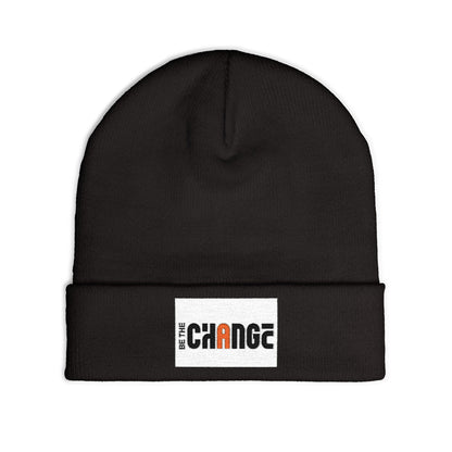 Embroidered 'Change' Knit Beanie — Minimalist Activist Winter Hat