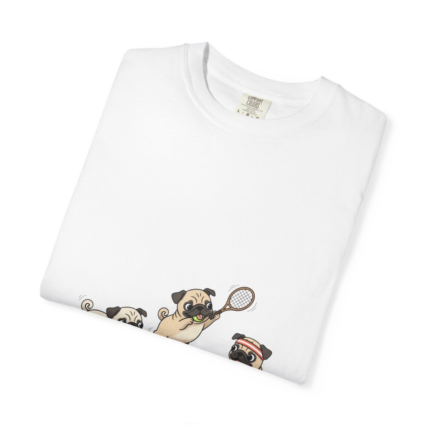 Pug Tennis T-Shirt — Cute Pugs Playing Tennis Graphic Tee
