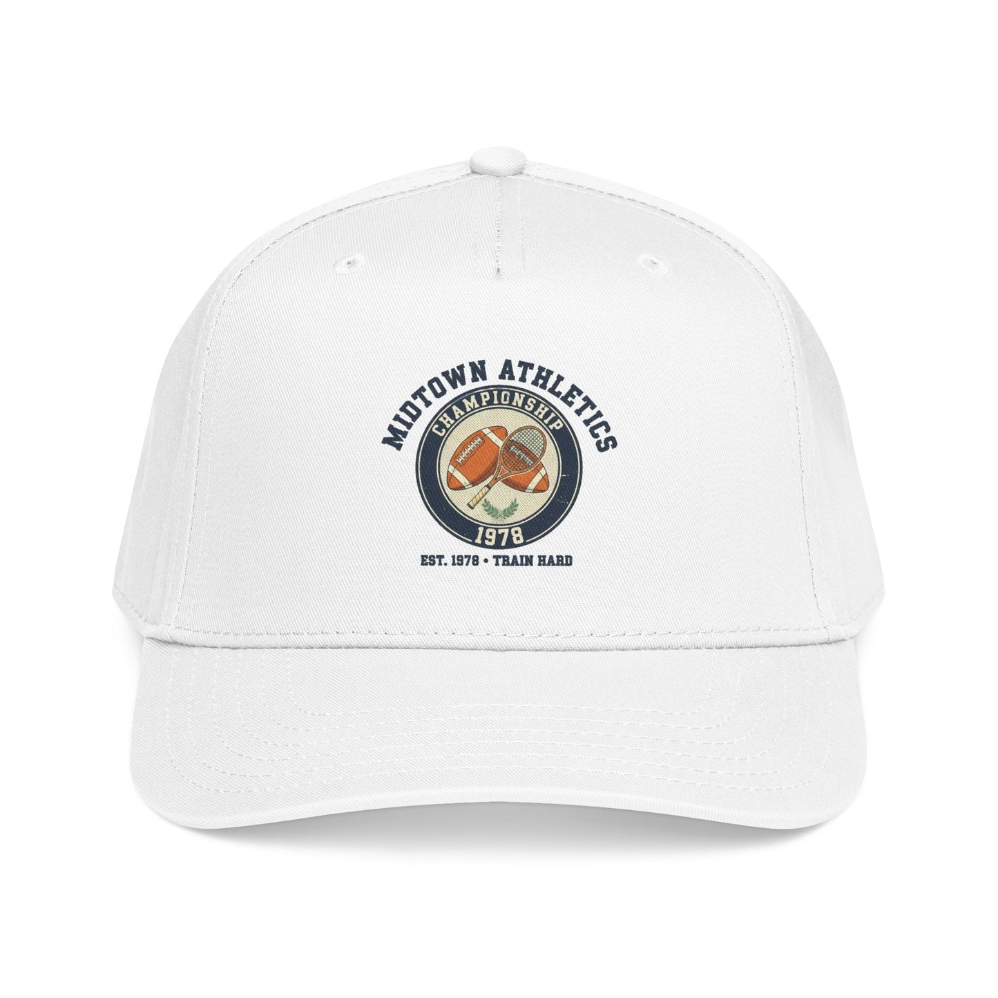 Mid Profile Baseball Cap — Midtown Athletics Vintage Basketball Logo Cap