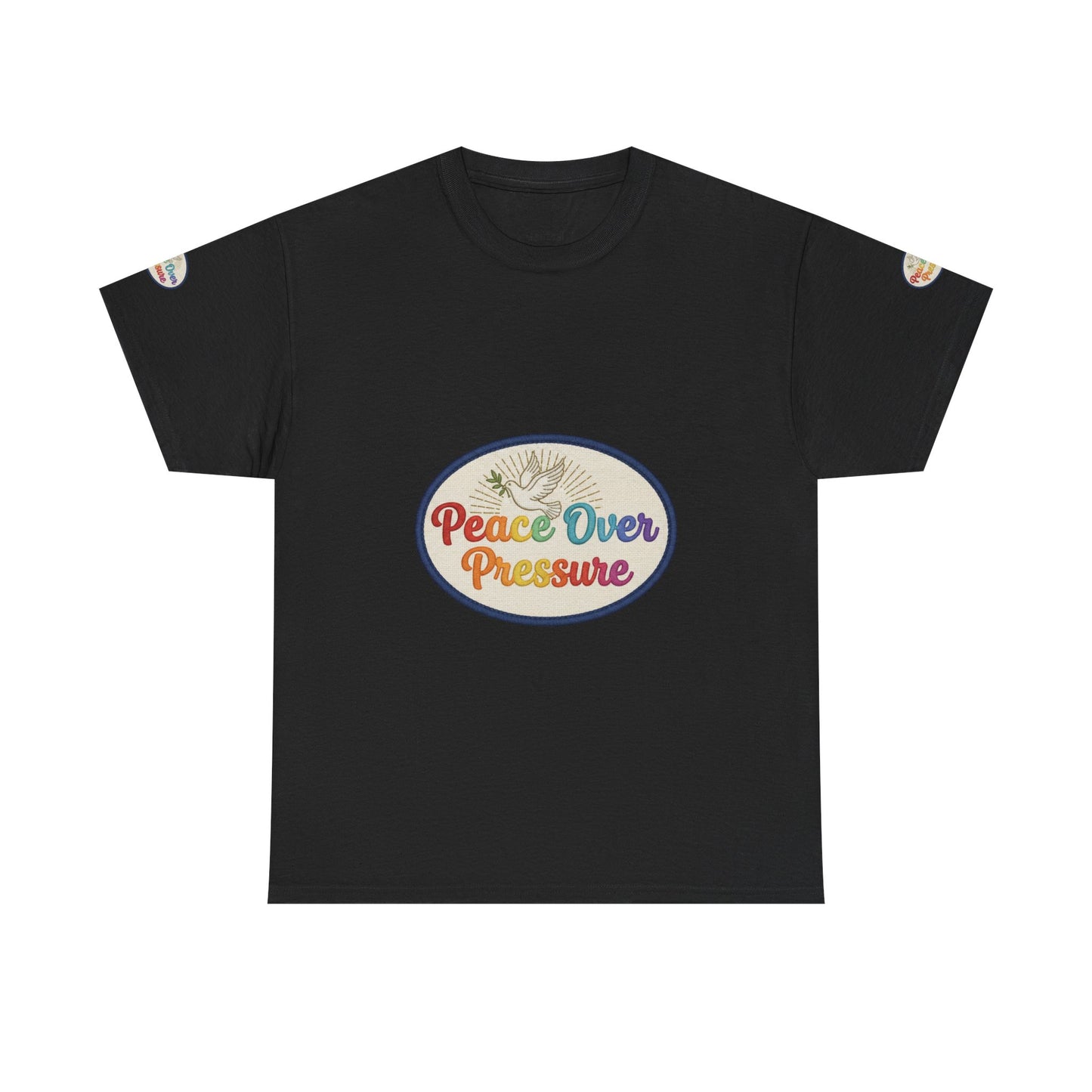 Peace Over Pressure T-Shirt — Retro Rainbow Dove Tee
