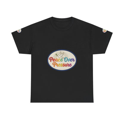 Peace Over Pressure T-Shirt — Retro Rainbow Dove Tee