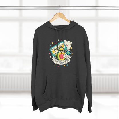 Good Vibes Only Hoodie — Retro Cassette Graphic Fleece Hoodie