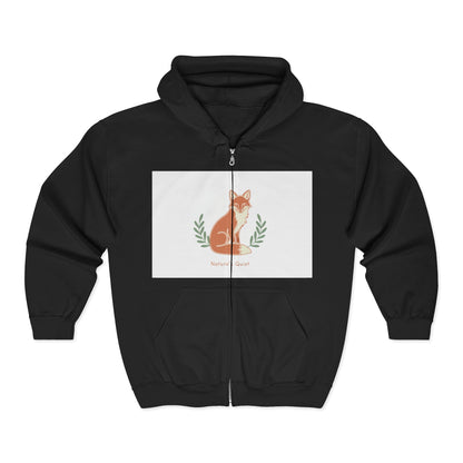 Fox Mom Zip Hoodie — "Mother's Heart" Floral Fox Graphic