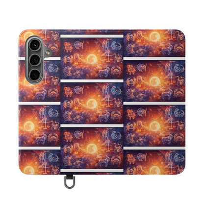 Sunrise Cosmos Flip Phone Case — Celestial Galaxy Wallet Flip Case