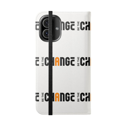 Flip Case - "Be The Change" Repeating Logo Wallet Phone Case