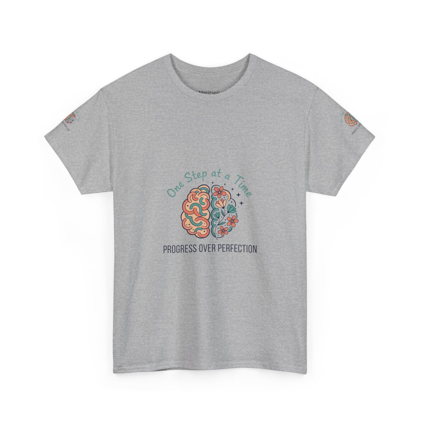 Progress Over Perfection T-Shirt — "One Step at a Time" Mental Health Awareness Tee