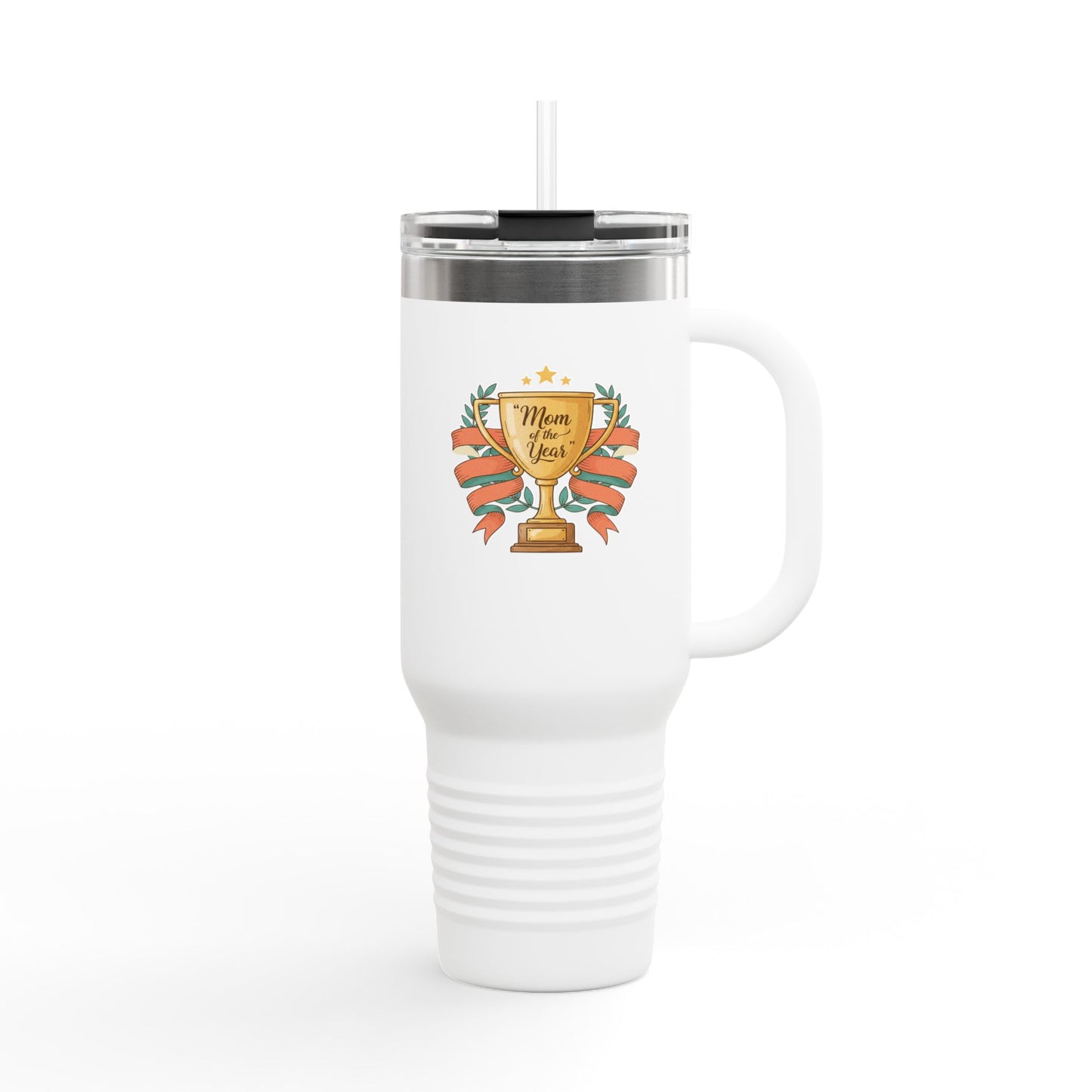 40oz Insulated Travel Mug — "Mom of the Year" Trophy Design
