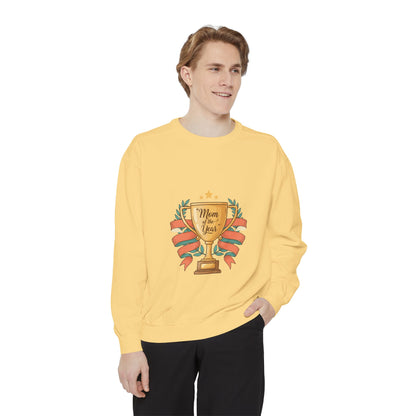 Sweatshirt — "Mom of the Year" Trophy Graphic Crewneck