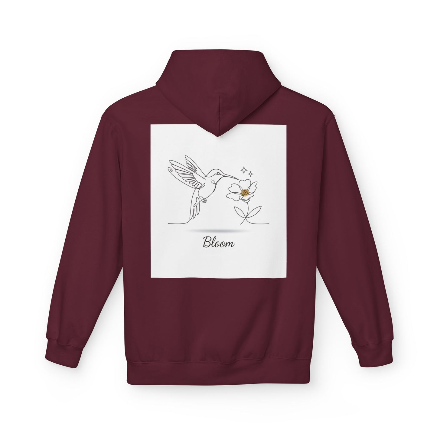 Bloom Hummingbird Hoodie — Floral Minimalist Pullover
