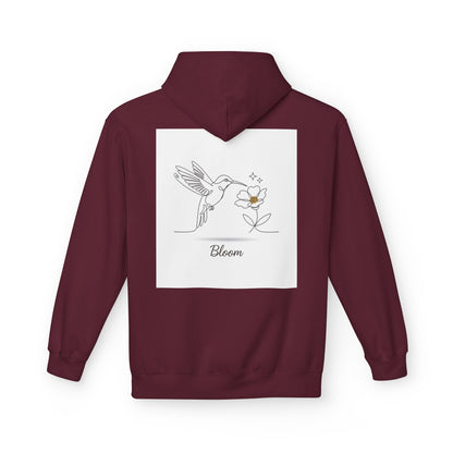 Bloom Hummingbird Hoodie — Floral Minimalist Pullover