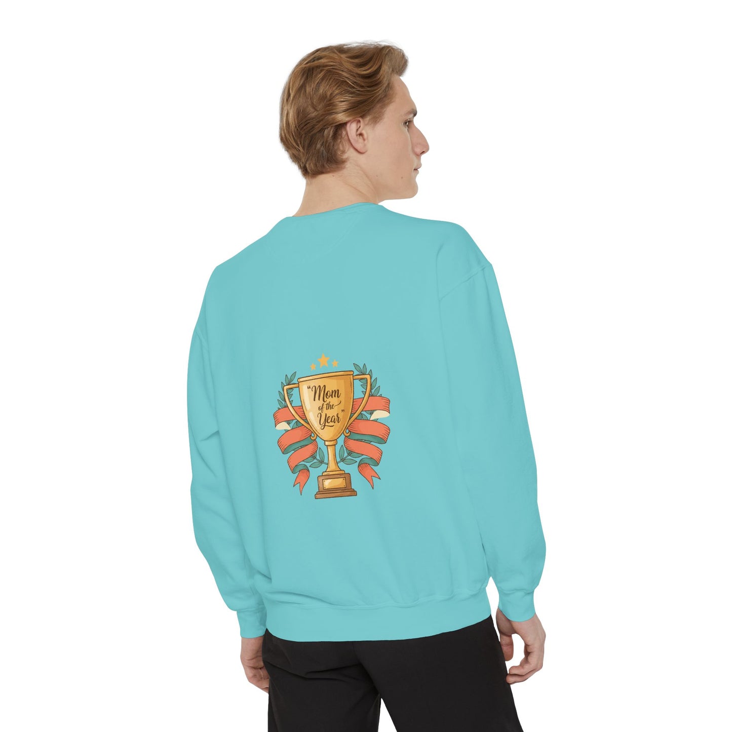 Sweatshirt — "Mom of the Year" Trophy Graphic Crewneck