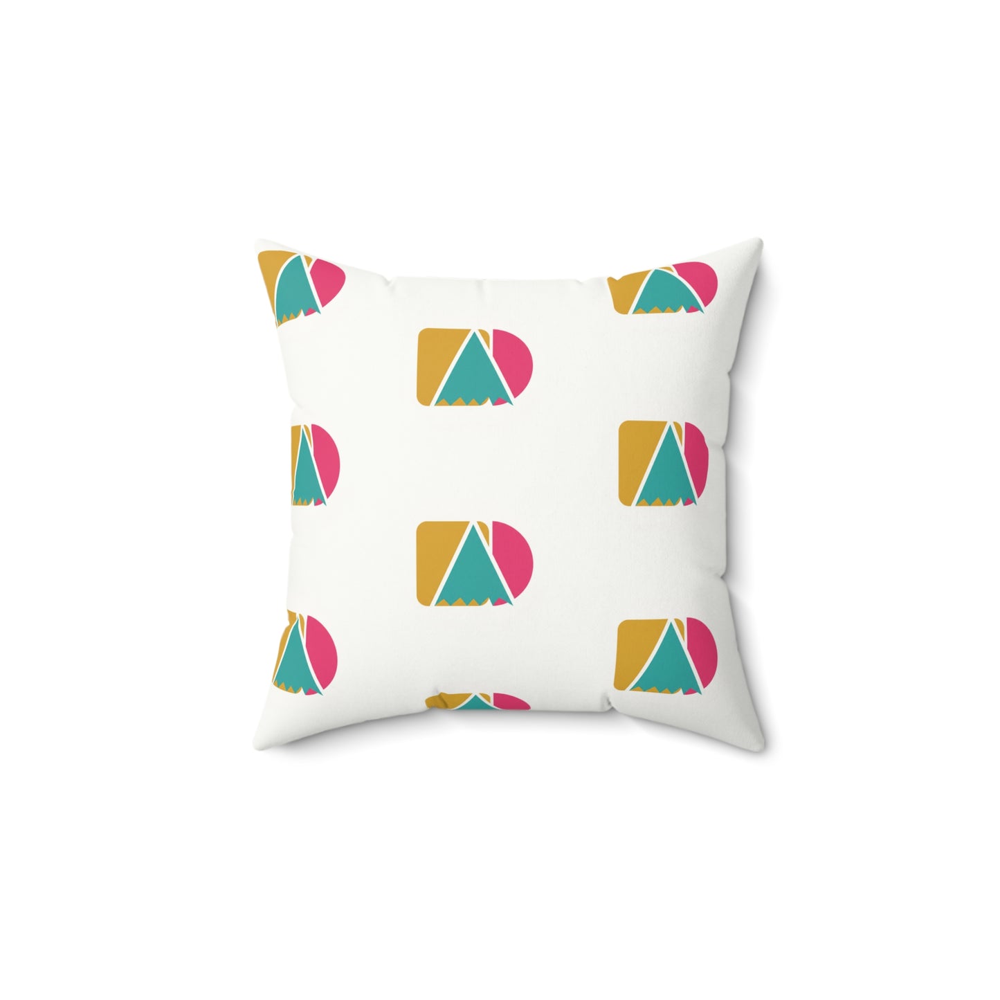 Geometric Retro Campsite Faux Suede Pillow