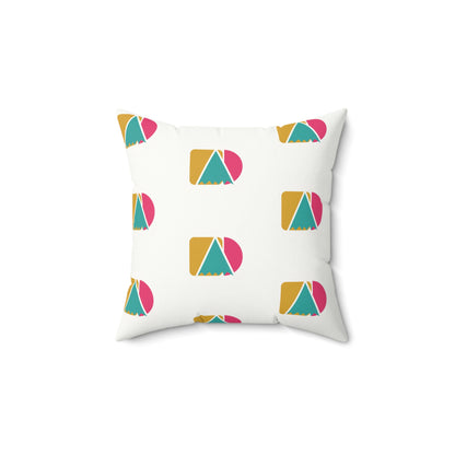 Geometric Retro Campsite Faux Suede Pillow
