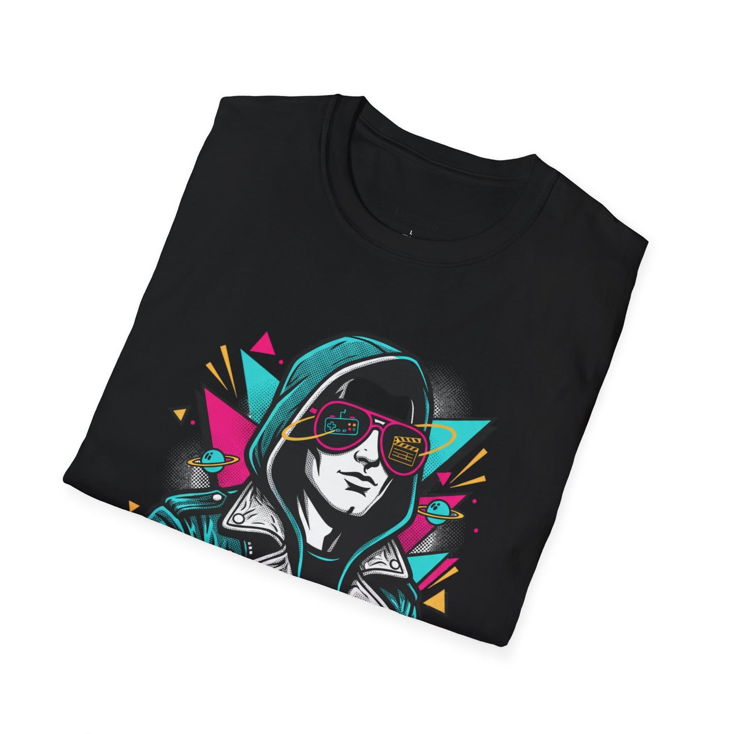 Pop Culture Remix T-Shirt — Retro Neon Hoodie Portrait Graphic Tee