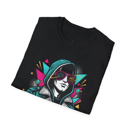 Pop Culture Remix T-Shirt — Retro Neon Hoodie Portrait Graphic Tee