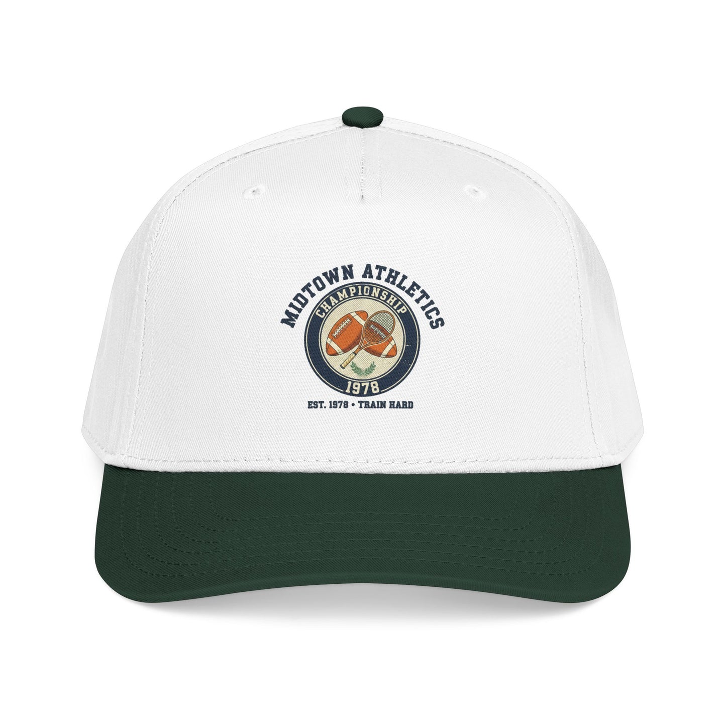 Mid Profile Baseball Cap — Midtown Athletics Vintage Basketball Logo Cap