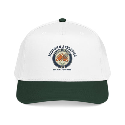 Mid Profile Baseball Cap — Midtown Athletics Vintage Basketball Logo Cap