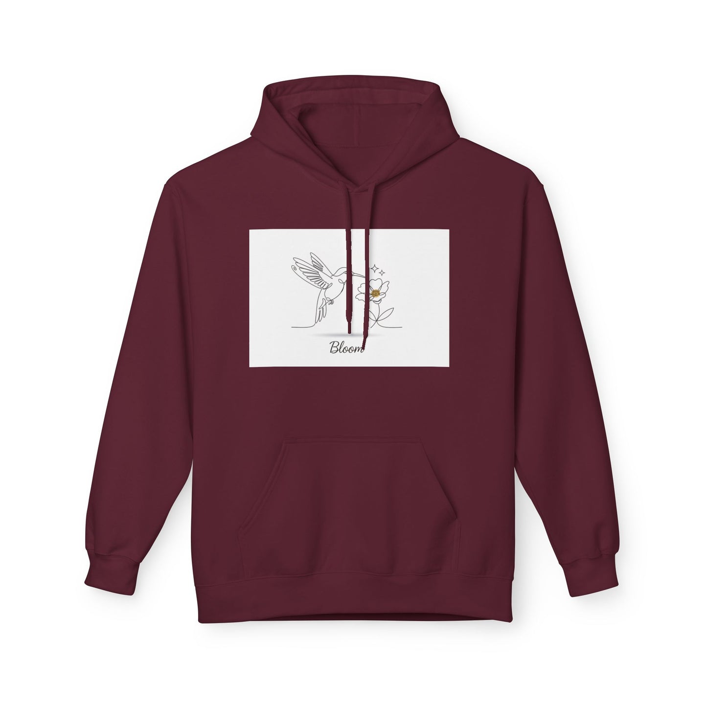 Bloom Hummingbird Hoodie — Floral Minimalist Pullover