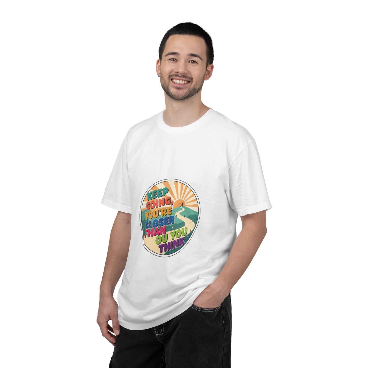 Keep Going You're Closer Than You Think T‑Shirt — Retro Motivational Tee