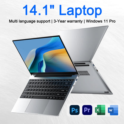 14.1" Ultra-Slim Laptop 16GB RAM 2TB SSD Intel CPU Windows 11 Pro FHD Anti-Glare Multilingual Office/Study PC - Merit Sell