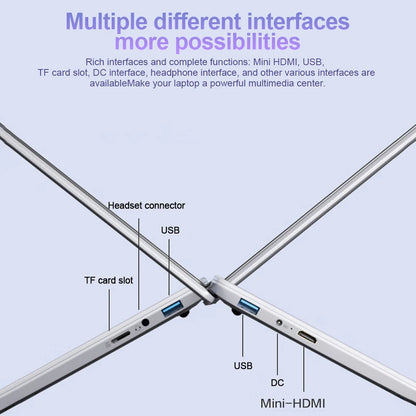 14.1" Ultra-Slim Laptop 16GB RAM 2TB SSD Intel CPU Windows 11 Pro FHD Anti-Glare Multilingual Office/Study PC - Merit Sell