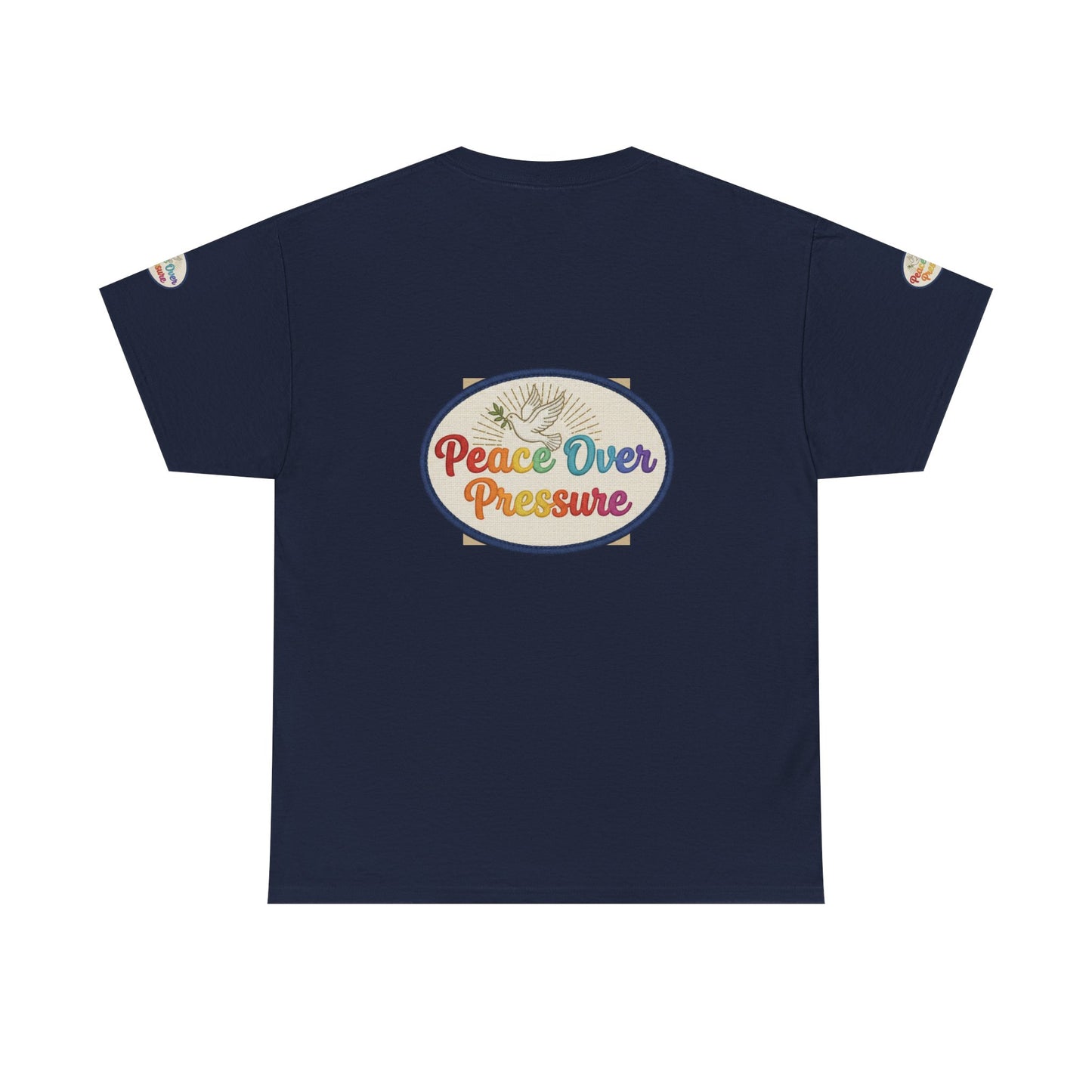 Peace Over Pressure T-Shirt — Retro Rainbow Dove Tee