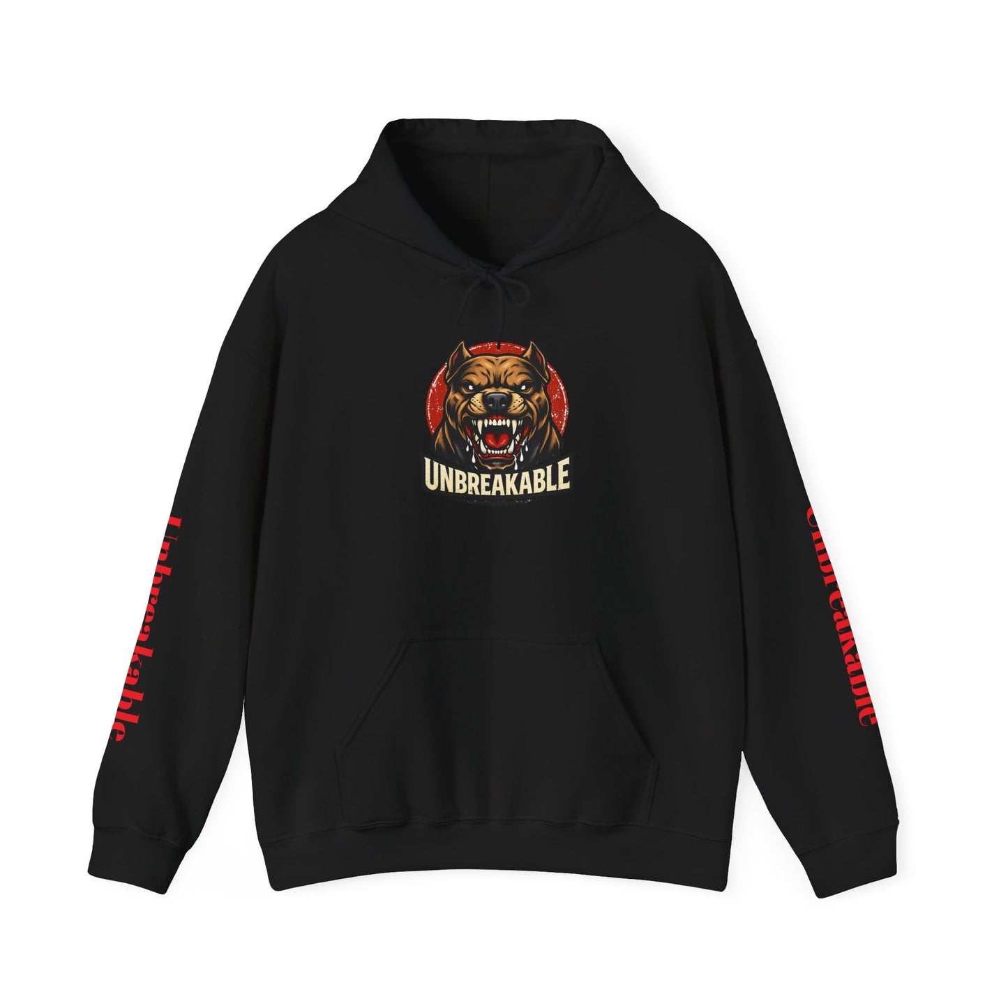 Unbreakable Dog Hoodie — Graphic Pullover with Roaring Dog Design