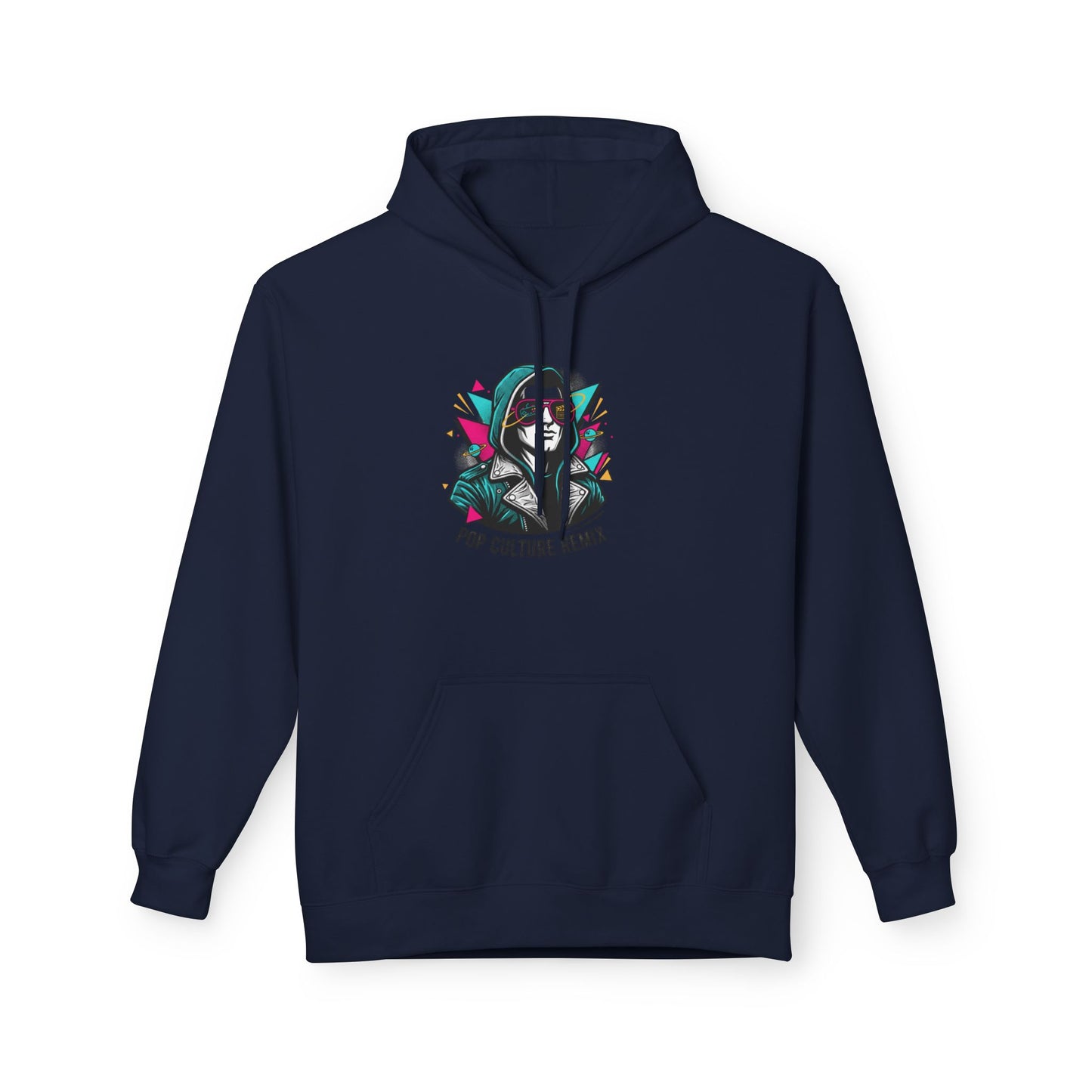Pop Culture Remix Hoodie - Retro Neon Graphic Pullover