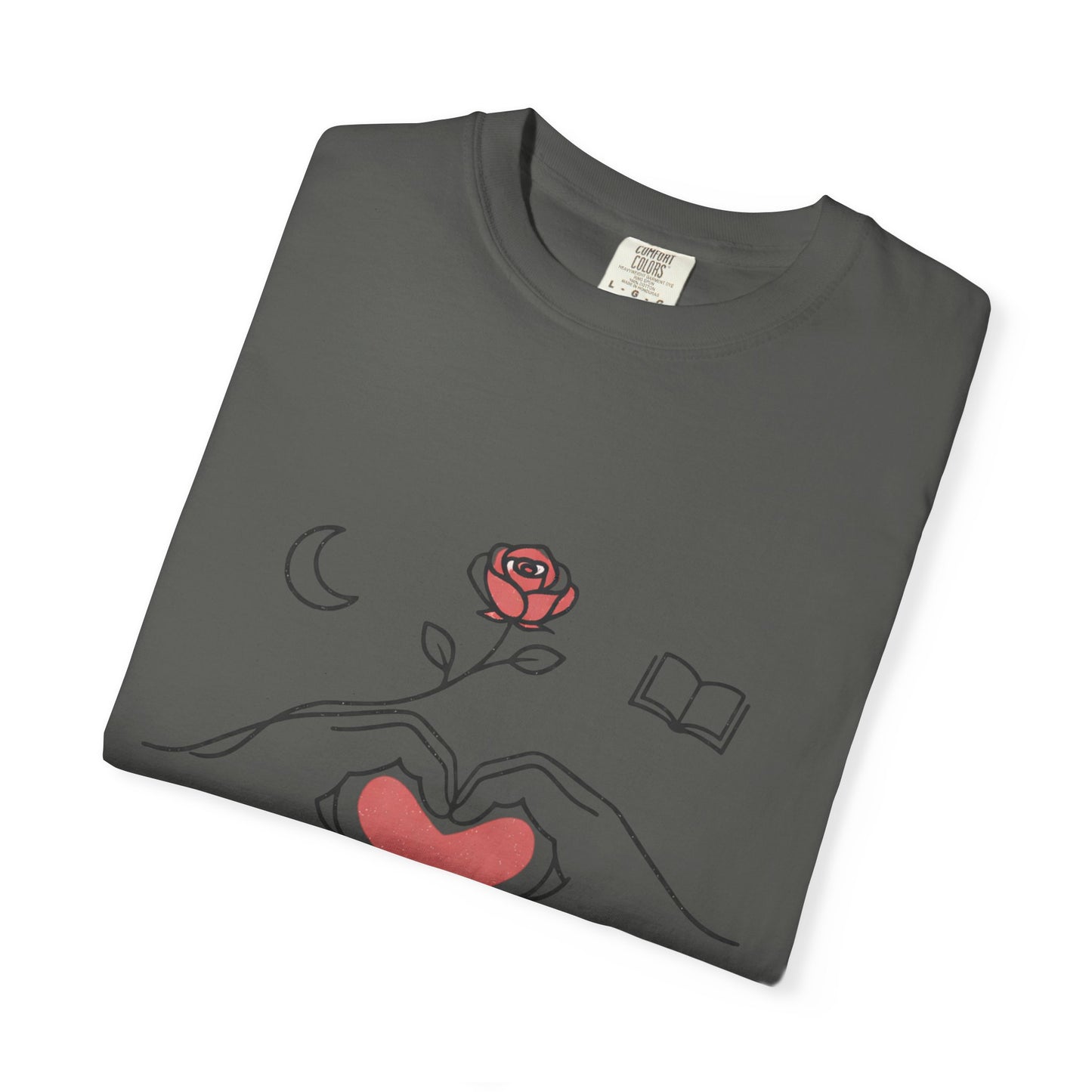 Heart Hands Graphic T-Shirt — Cozy Home, Tea & Book Love Design